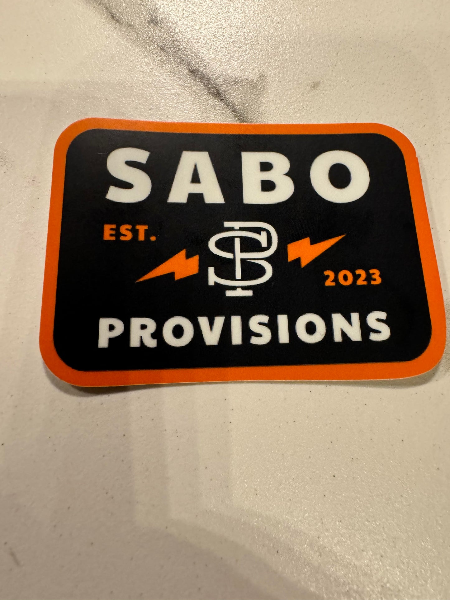 Sabo Provisions Electric Black & Orange Sticker